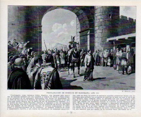 LAMINA V38956: Proclamacion de Sigerico en Barcelona por F. Blanch