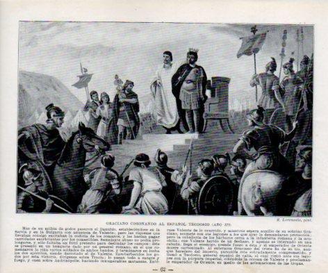LAMINA V38951: Graciano coronando a Teodosio año 379 por R. Lorenzale