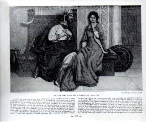 LAMINA V38973: El rey Rodrigo y Florinda por N. Mendez Bringa