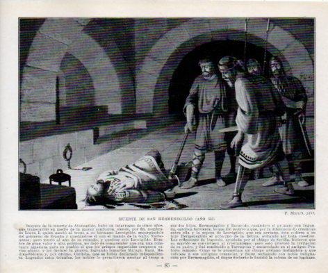 LAMINA V38963: Muerte de San Hermenegildo año 585 por F. Blanch