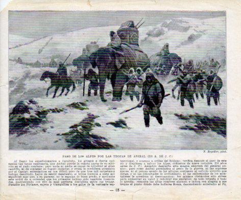 LAMINA V38929: Paso de los Alpes por las tropas de Anibal por N. Regidor