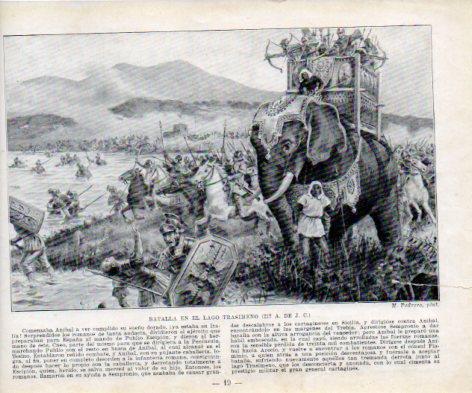 LAMINA V38930: Batalla en el lago Trasimeno por M. Pedrero