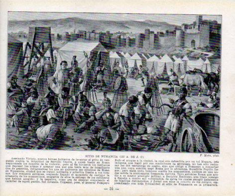 LAMINA V38936: Sitio de Numancia año 133 a. de J. por F. Mota