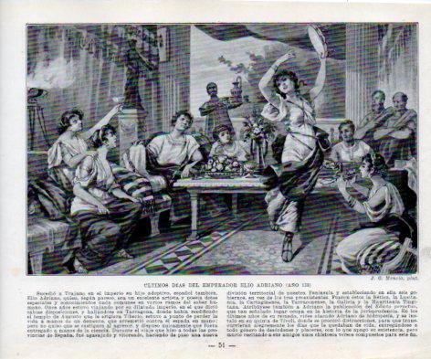 LAMINA V38946: Ultimos dias del Emperador Elio Adriano por J. G. Mencia