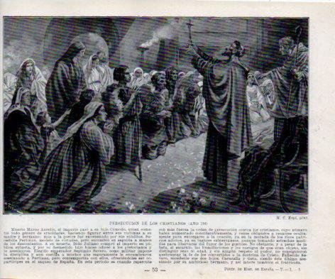LAMINA V38947: Persecucion de los cristianos año 194 por M. C. Espi