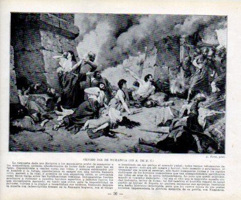LAMINA V38937: Ultimo dia de Numancia año 133 a. de J. por A. Vera