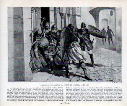LAMINA V39007: Asesinato de Garcia II Conde de Castilla por F. Mota