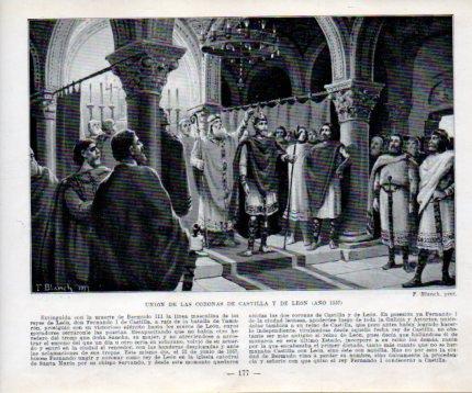 LAMINA V39008: Union de las Coronas de Castilla y de Leon por F. Blanch