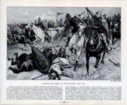 LAMINA V39010: Muerte de Garcia IV de Navarra por F. Mota