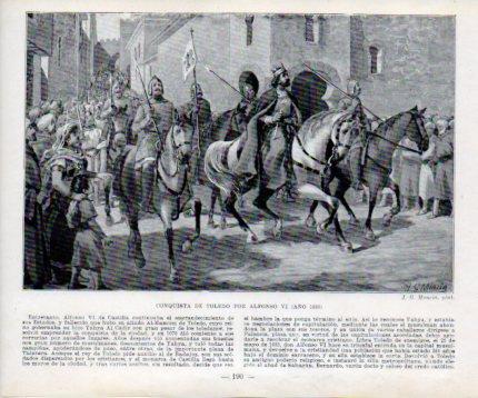 LAMINA V39013: Conquita de Toledo por Alfonso VI por J.G. Mencia
