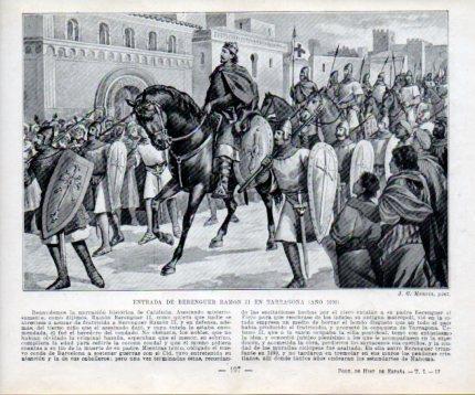 LAMINA V39017: Entrada de Berenguer Ramon II en Tarragona por Mencia