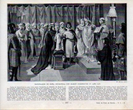 LAMINA V39022: Esponsales de Petronila con Ramon Berenguer IV por F. Mota