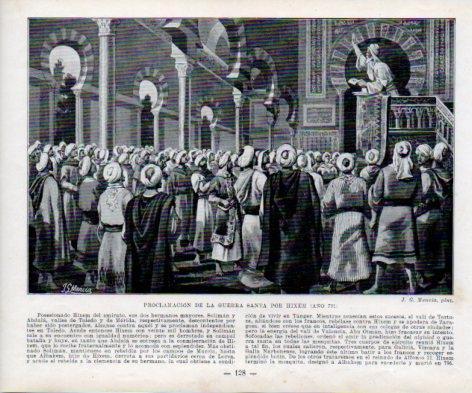 LAMINA V38984: Proclamacion de la Guerra Santa por Hixem año 791