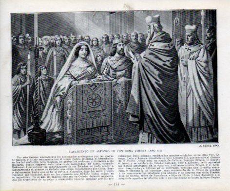 LAMINA V38991: Casamiento de Alfonso III con Doña Jimena por J. Cuchy