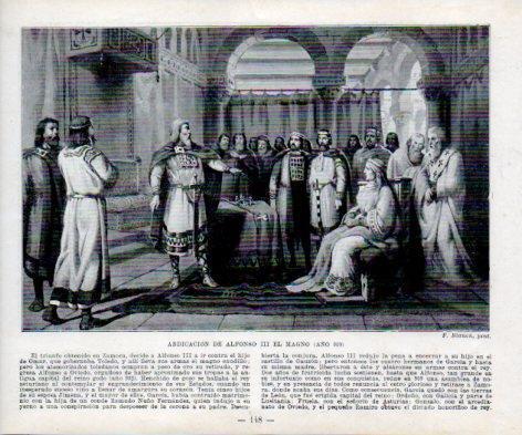 LAMINA V38993: Abdicacion de Alfonso III El Magno por F. Blanch