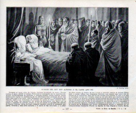 LAMINA V38989: Muerte del Rey Alfonso II El Casto por J. Cuchy