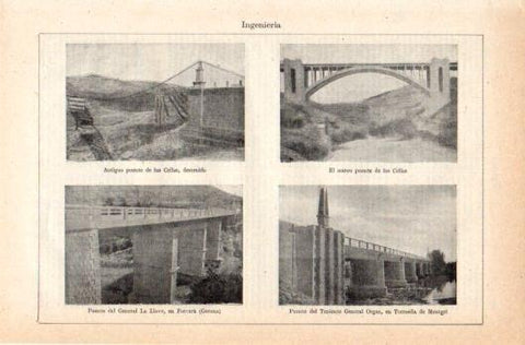 LAMINA V39267: Antiguo y nuevo puente de las Cellas, 