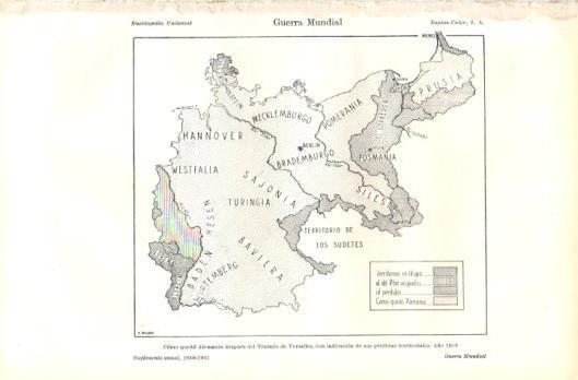 LAMINA V39274: Mapa de Alemania despues del Tratado de Versalles