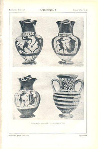 LAMINA V39260: Vasos griegos descubiertos en Ampurias en 1940