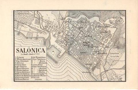 LAMINA V39316: Plano de Salonica, Grecia