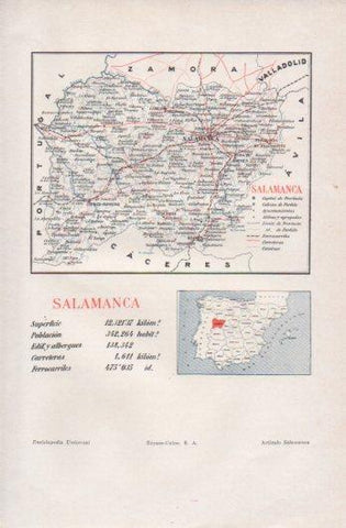 LAMINA V39330: Mapa de la provincia de Salamanca