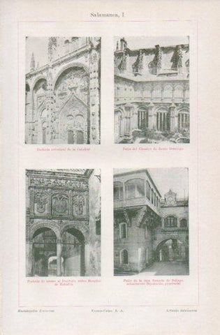 LAMINA V39331: Fachadas y patios de edificios en Salamanca