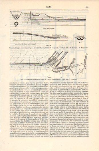 LAMINA V39336: Corte y planta de la presa de Tremp