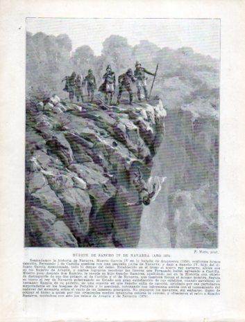 LAMINA V39160: Muerte de Sancho IV de Navarra en 1076 por F. Mota