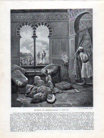 LAMINA V39161: Muerte de Abderrahman II año 852 por Mencia