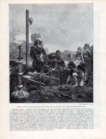 LAMINA V39155: Ejecucion de Alvaro de Luna en Valladolid en 1453 por R. Ramirez