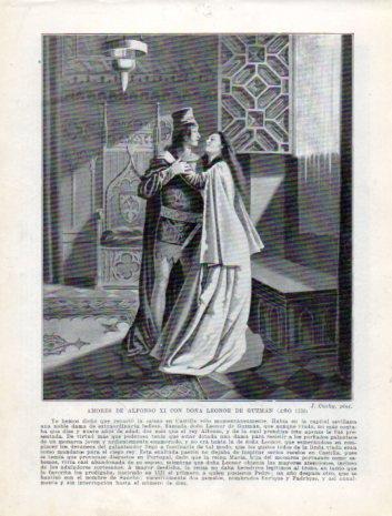 LAMINA V39156: Amnores de Alfonso XI con Leonor de Guzman en 1330 por J.Cuchy