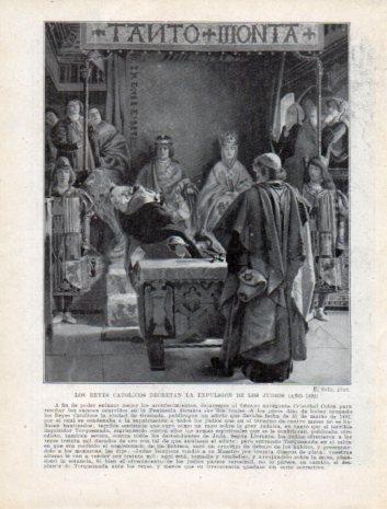 LAMINA V39152: Los Reyes Catolicos decretan la expulsion de los judios en 1492