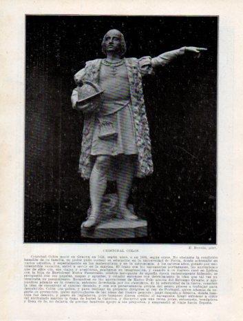 LAMINA V39153: Cristobal Colon estatua por E. Barron