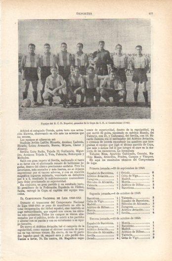 LAMINA V39217: Equipo R.C.D. Español campeon Copa del Generalisimo en 1940