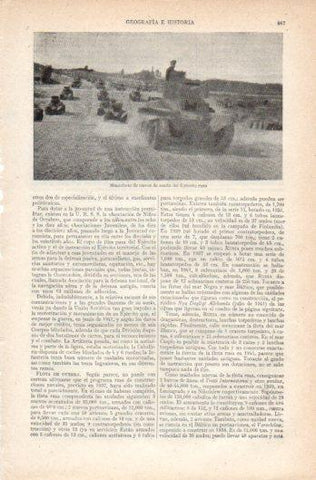 LAMINA V39229: Maniobras de carros del Ejercito ruso