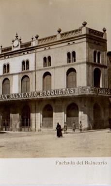 POSTAL PV09880: Fachada del Balneario Broquetas, Caldas de Montbuy