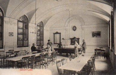 POSTAL PV09865: Balneario de Ntra. Sra. De las Mercedes cerca de Figueras, salon café