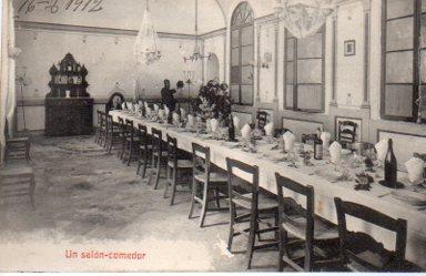 POSTAL PV09866: Balneario de Ntra. Sra. De las Mercedes cerca de Figueras, salon comedor