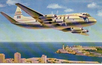 POSTAL PV09911: Avion Viscount, Cubana de Aviacion
