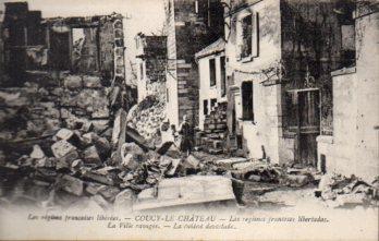 POSTAL PV09928: Coucy-Le-Chateau devastada