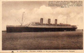 POSTAL PV09942: Le Havre, Paquebot Paris