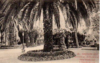POSTAL PV09743: American Lake Gava Hotel Restaurante, vista del parque