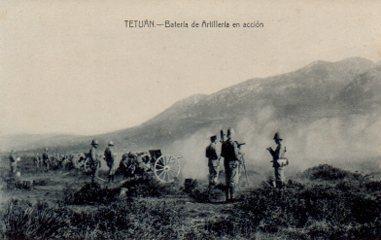 POSTAL PV09818: Bateria de Artilleria en accion en Tetuan