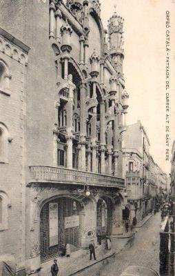 POSTAL PV09829: Orfeo Catala Barcelona, fatxada del carrer Salt de Sant Pere