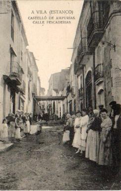 POSTAL PV09833: Calle Pescaderias en Castello de Ampurias