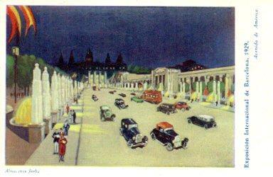 POSTAL PV09837: Avenida de America en Exposicion Internaciona de Barcelona 1929