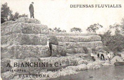 POSTAL PV09777: Defensas fluviales, A. Bianchini y Cia ingenieros