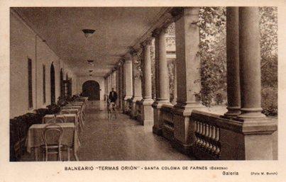 POSTAL PV09794: Galeria del Balneario Termas Orion , Santa Coloma de Farnes