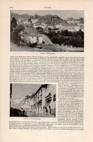 LAMINA V40113: Vista y calle Santiago en Guadiz