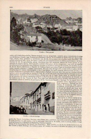 LAMINA V40113: Vista y calle Santiago en Guadiz